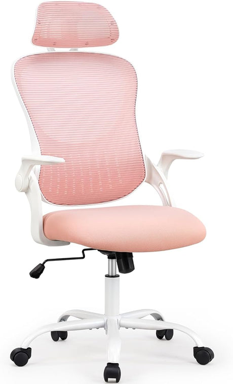 Office Chair, Ergonomic Mesh Home Office Computer Chair with Lumbar Support/Adjustable Headrest/Armrest and Wheels/Mesh High Back