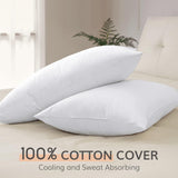 Goose Down Feather Pillows with 100% Cotton Cover, Soft Hotel Bed Pillow for Sleeping