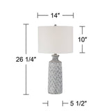 Patrick Modern Coastal Table Lamp 26 1/4" High Whitewash Gray