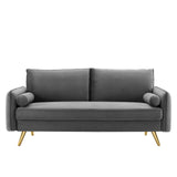 Revive Performance Velvet Sofa, Gray