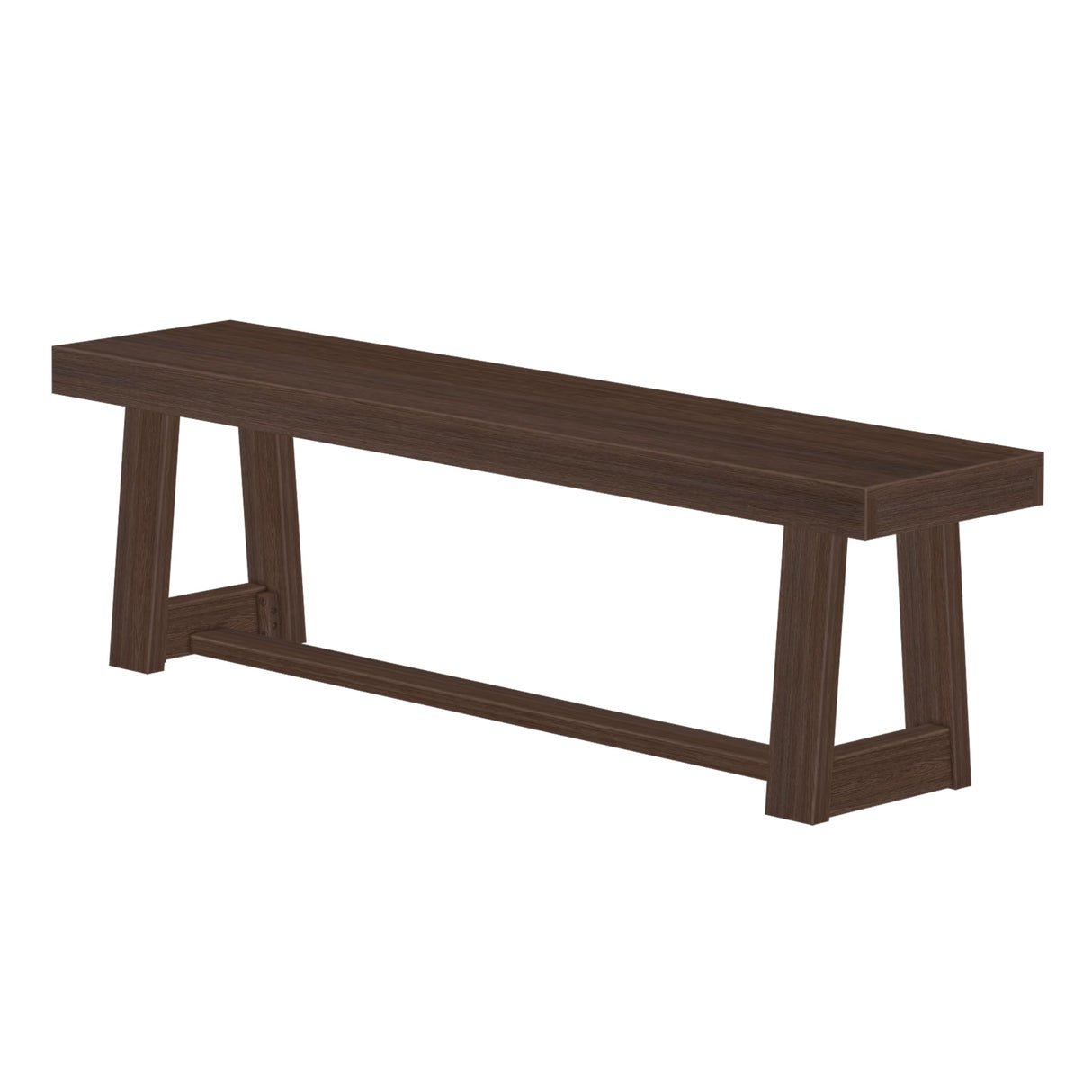 Plank+Beam 60 Inch Farmhouse Dining Bench, Solid Wood Entryway Bench, Wooden Outdoor Bench, Kitchen Dining Seat, Dining Room, Home Office, Living Room Furniture, Easy Assembly, Walnut Wirebrush