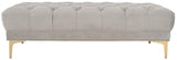 Home Zarya 54-inch Glam Grey Velvet and Brass Tufted Rectangular