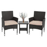 3 Piece Outdoor Furniture Set Patio Gray Wicker Chairs Furniture Bistro Conversation Set 2