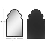 Black Arched Bathroom Mirror 36x22 - Metal Frame Wall Mirror