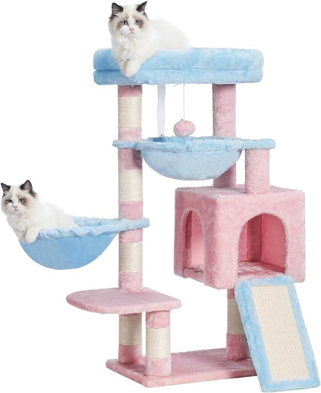 Cat Tree, Cat Tower for Indoor Cats, Cat House with Large Padded Bed, Cozy Condo