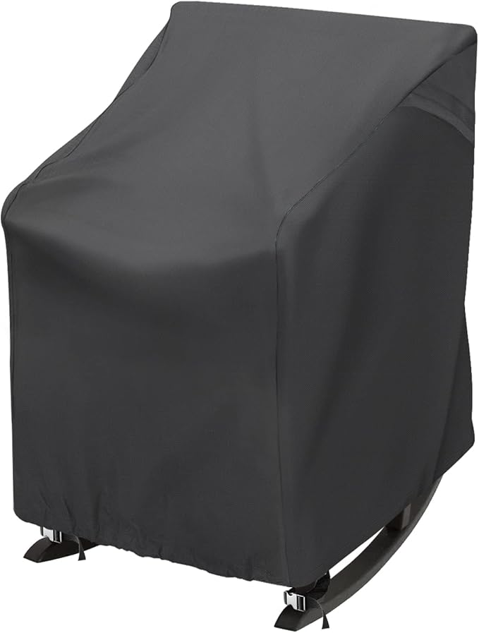 Outdoor Rocking Chair Cover 27.5" L x 32.5" D x 39" H Grey 420D Waterproof Oxford