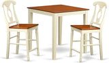 WHI-W 5 Piece Kitchen Counter Set Includes a Square Dining Table and 4 Dining Room