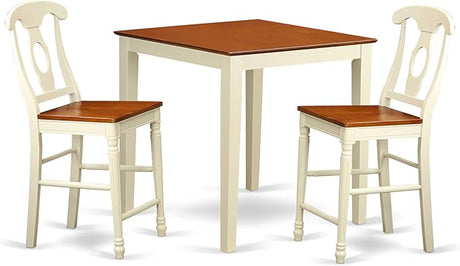 WHI-W 5 Piece Kitchen Counter Set Includes a Square Dining Table and 4 Dining Room