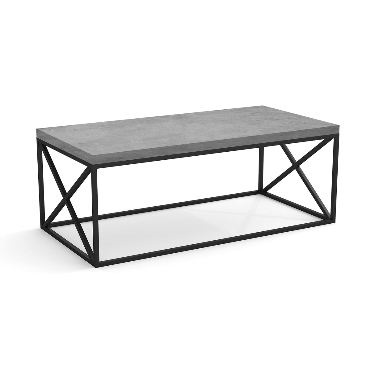 Living Room Coffee Coktail Tea Center Table-48 L/Gray Modern Low Table, Grey Cement