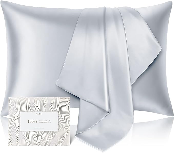 100% Pure Mulberry Silk Pillowcase for Hair and Skin - Allergen Resistant Dual Sides