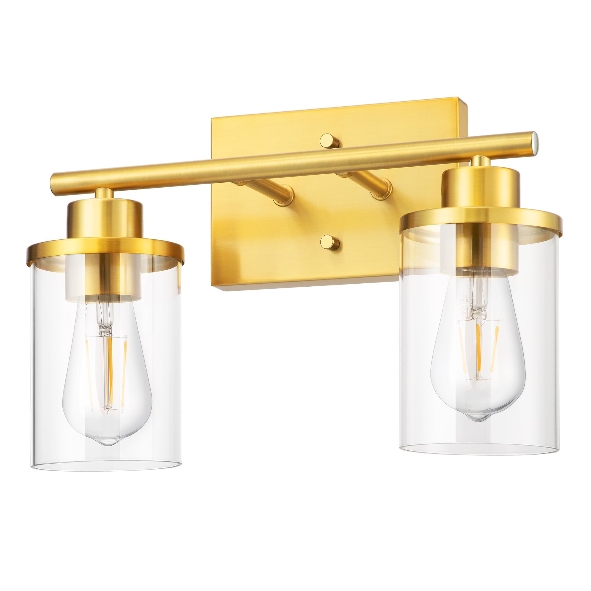 Bathroom Light Fixtures, 2-Light Gold Bathroom Vanity Light, Modern Wall Sconces