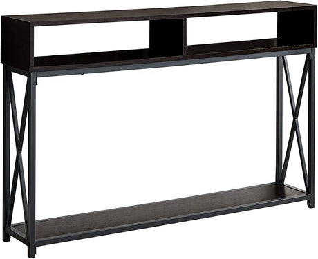 3574 Accent Table, Console, Entryway, Narrow, Sofa, Living Room, Bedroom, Metal, Laminate, Black,