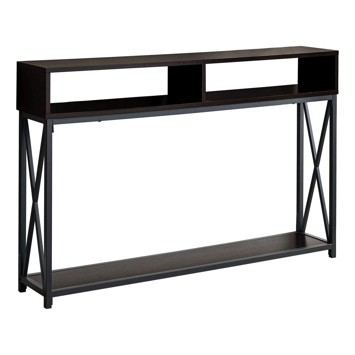 3574 Accent Table, Console, Entryway, Narrow, Sofa, Living Room, Bedroom, Metal, Laminate, Black,