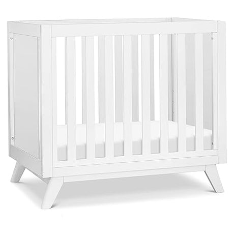 Otto 3-in-1 Convertible Mini Crib with 4" Mattress in Walnut, Greenguard Gold Certified