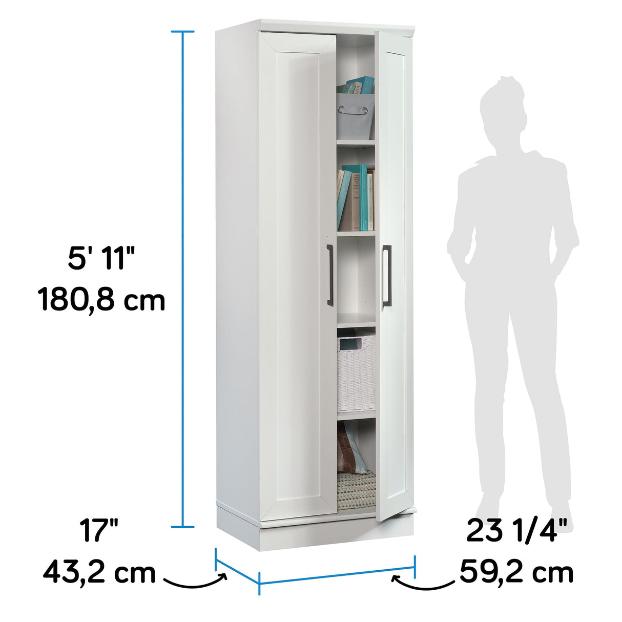 HomePlus Storage Cabinet/ Pantry cabinets, Soft White finish