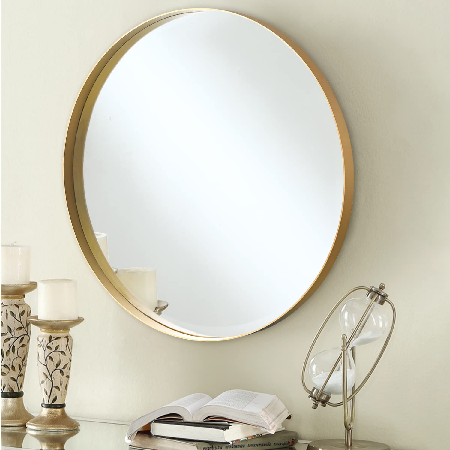Round Mirror Circle Mirror 32 Inch Aluminum Alloy Frame Wall Mirror