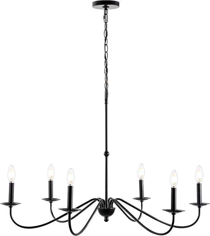 JYL7559C Wicklow 34.75" 6-Light Bohemian Farmhouse Iron LED Chandelier Modern