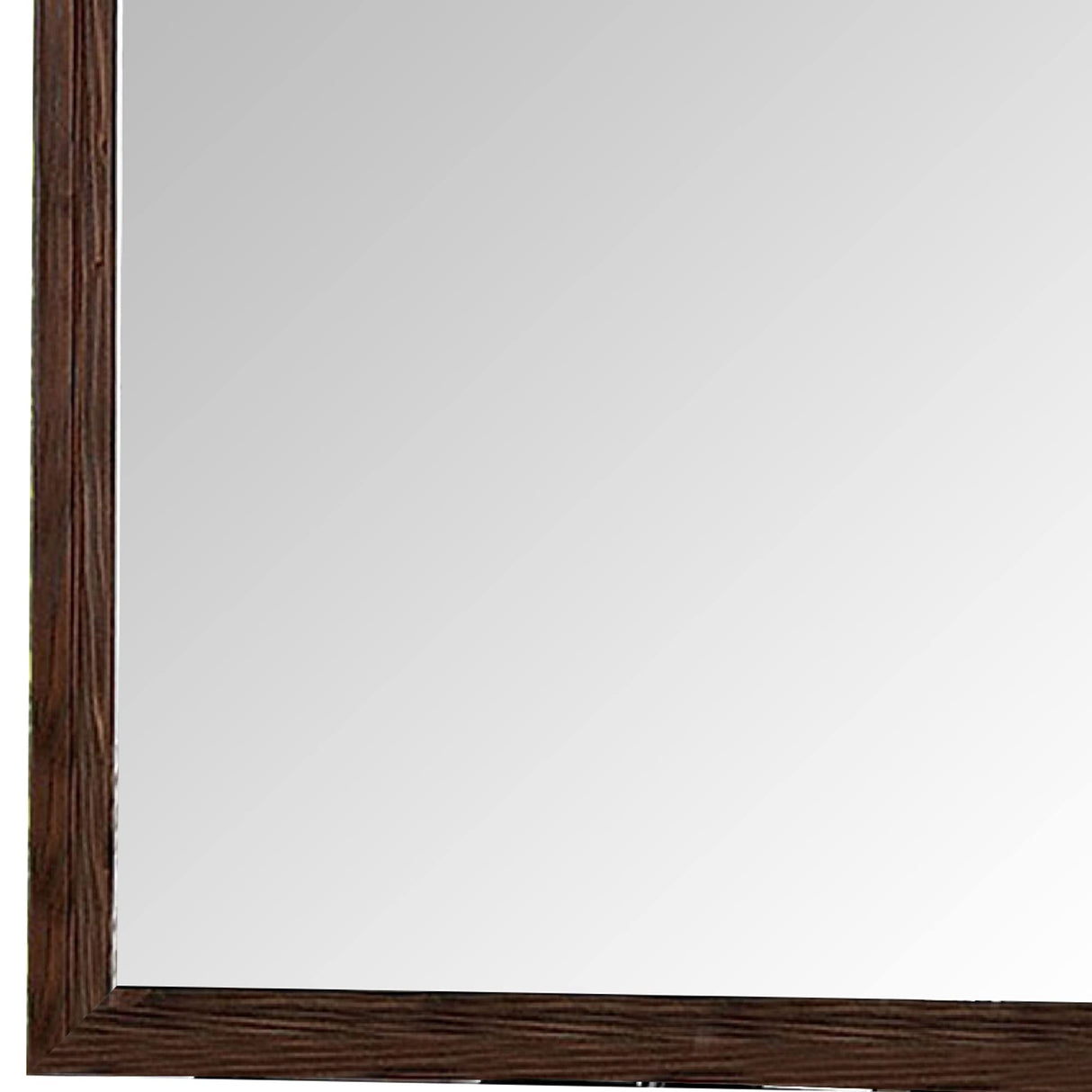 Benjara 36 Inch Wall Mirror, Molded Trim, Grain Details, Brown
