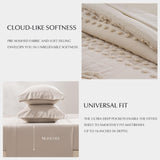 EVERGRACE King Size Comforter Set 7 Pieces Bed in a Bag for College Dorm, Beige Tufted Shabby Chic Boho Comforter and Sheet Set with Pom Pom Textured, Soft Fluffy Farmhouse Complete Bedding Set