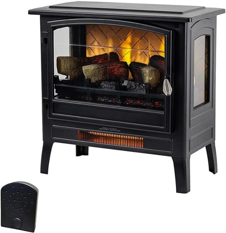 Country Living Infrared Freestanding Electric Fireplace Stove Heater in Navy Blue