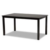 a Dining Set and Dining Set Sand Fabric Upholstered Espresso Brown Finished Wood