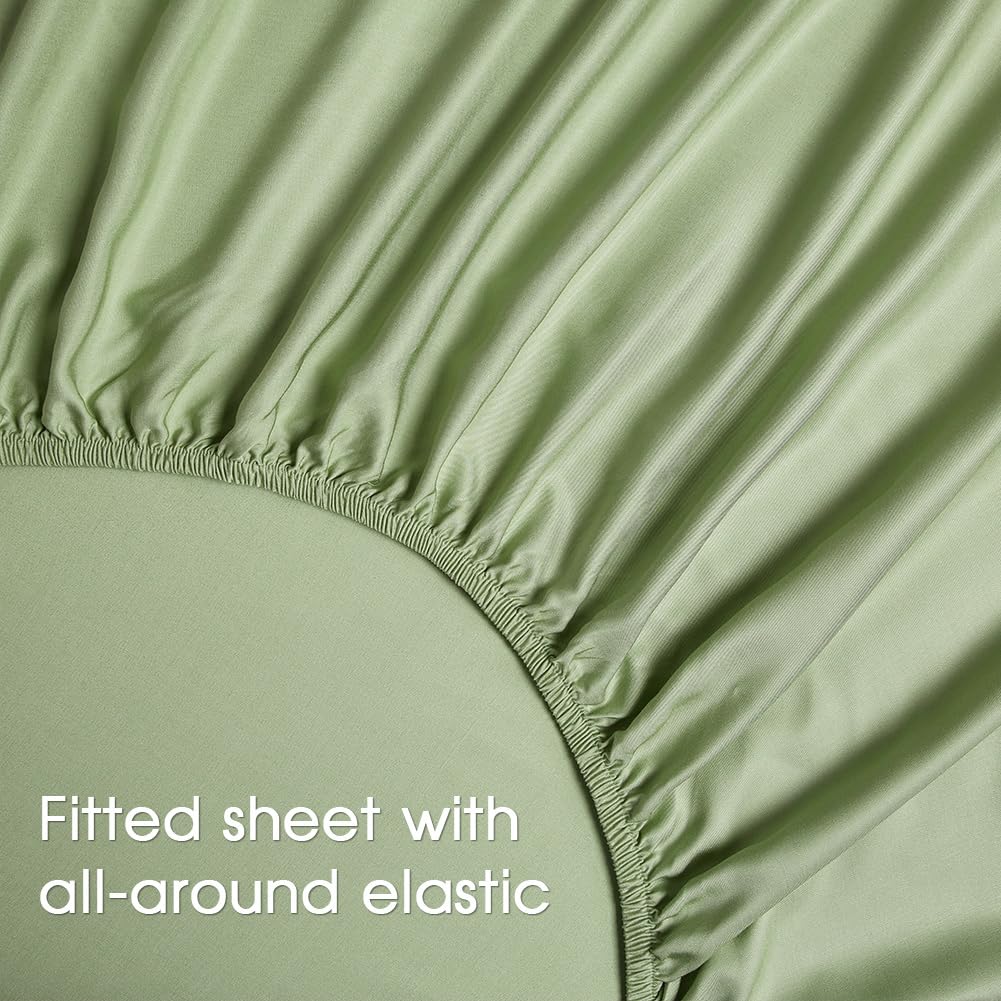 Full Sheets Sets, Rayon Derived from Bamboo, Extra Deep Pocket Sheets Fits 18"-24"