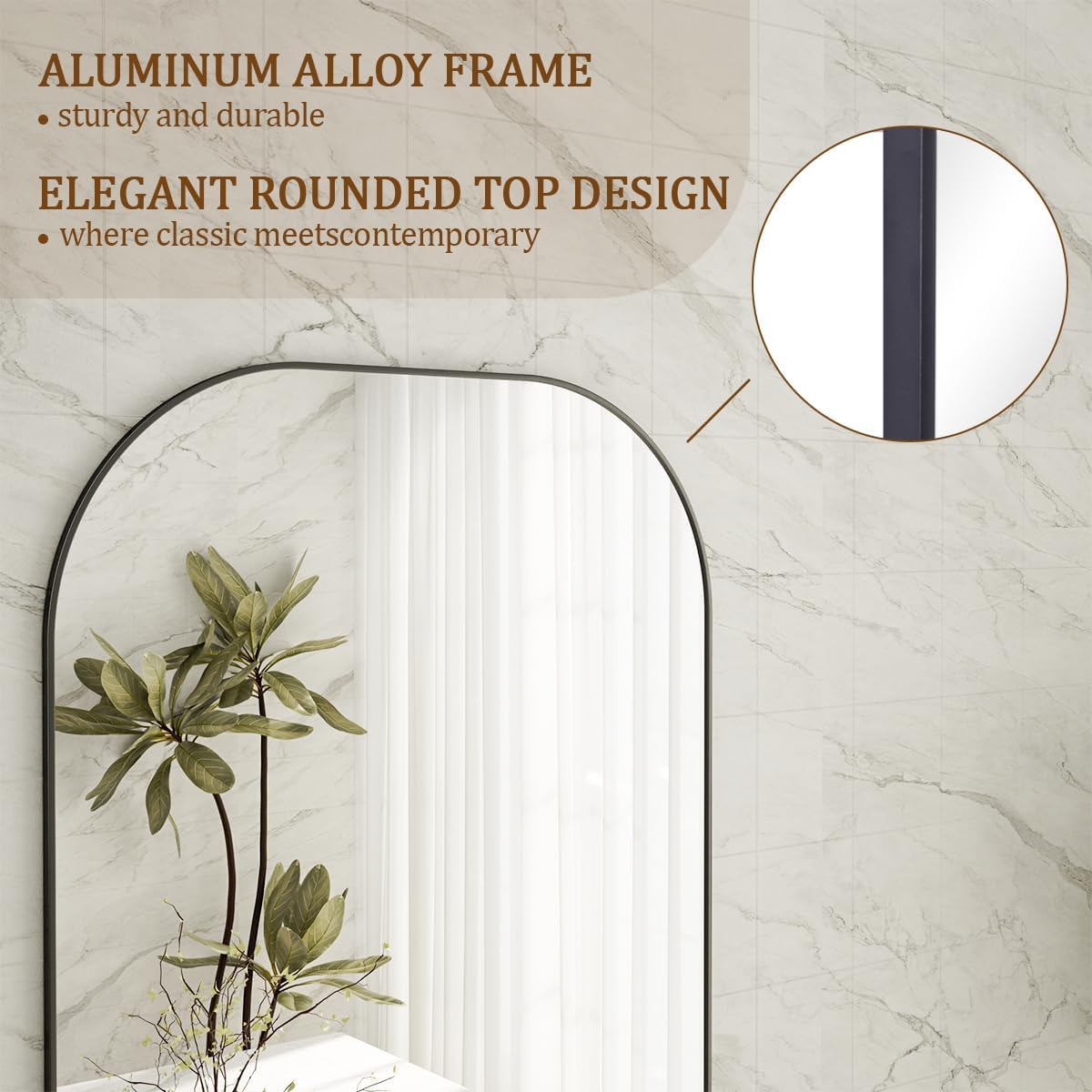 Full Length Mirror, 56"x21" Mirror Full Length with Stand, Black Wall Full Body Mirror,