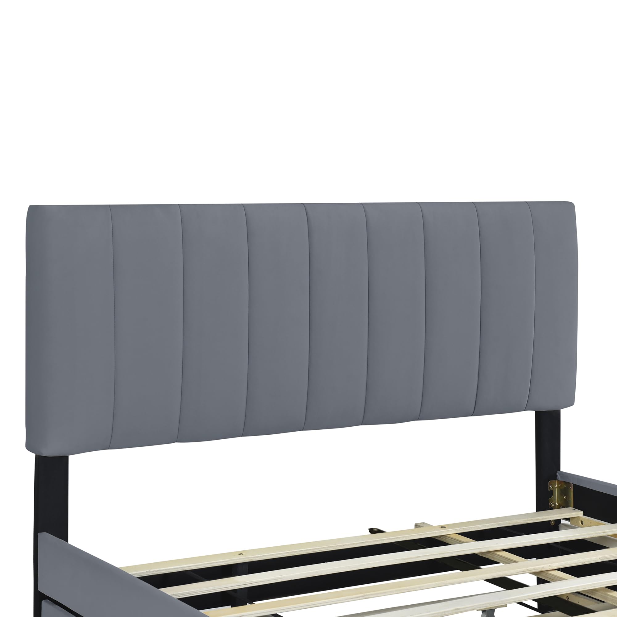 Size Upholstered Bed Frame with 2 Drawers & 1 Twin XL Trundle, Velvet Platform Storage