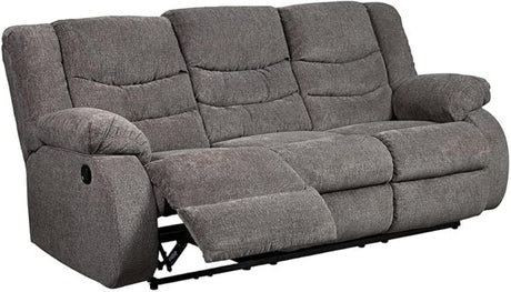 Tulen Modern Manual Pull Tab Reclining Loveseat, Dark Gray