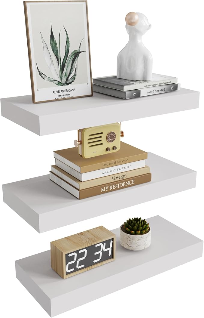 Floating Shelves, Wall Shelves Set of 3 for Bathroom, Bedroom
