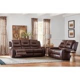 Faux-Leather Double Reclining 3-Seater Sofa, HUM001SF-BR, 40.000