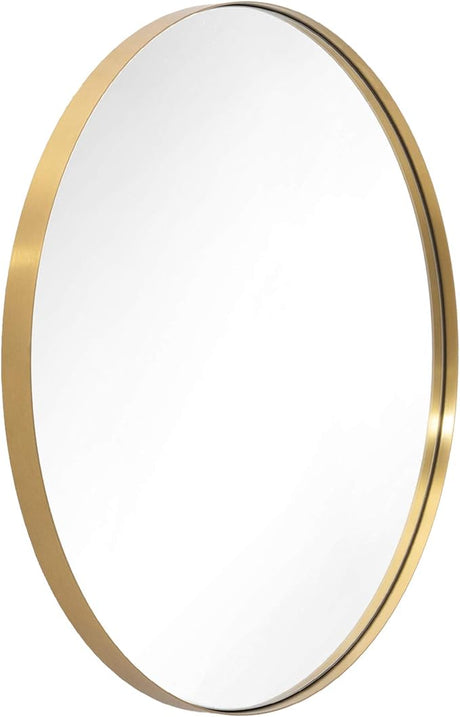 Brushed Nickel Mirror, Oval Bathroom Mirror 22x30'', Brushed Nickel Oval Wall Mirror