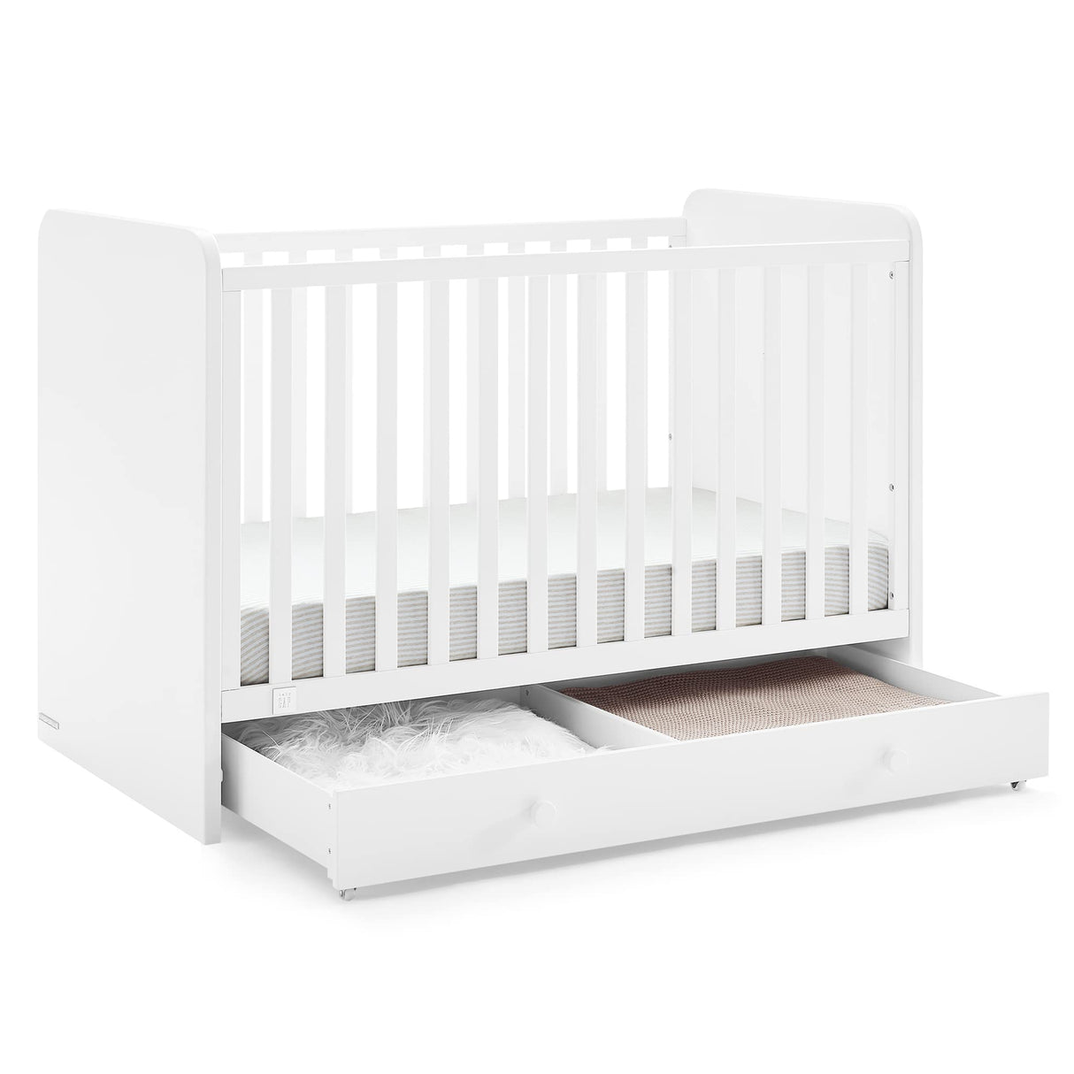 GAP babyGap Graham 4-in-1 Convertible Crib with Storage Drawer - Greenguard Gold Certified, Bianca White