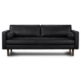 Napa 88.5” Sofa in Full-Grain Semi-Aniline Italian Tanned Leather, Onyx Black