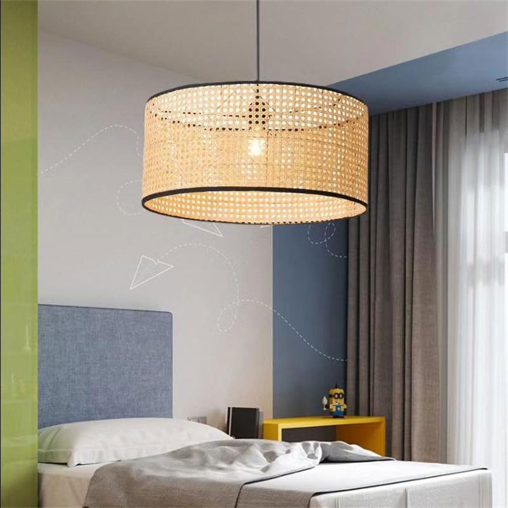 Pendant Light,Vintage Farmhouse Bamboo Cone Chandeliers,Modern Retro Boho