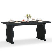 63-Inch Black Rectangular Dining Table for 4-6