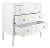 Home Collection Tegan White 3-Drawer Storage Living Room Bedroom