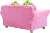 Double Seat Pink Children's Sofa with 2 Strawberry Pillows, Toddler Armrest Chair for Bedroom, Living Room, Large Soft for Kids Loveseat Toy for Baby Girls Preschool Gifts Presents