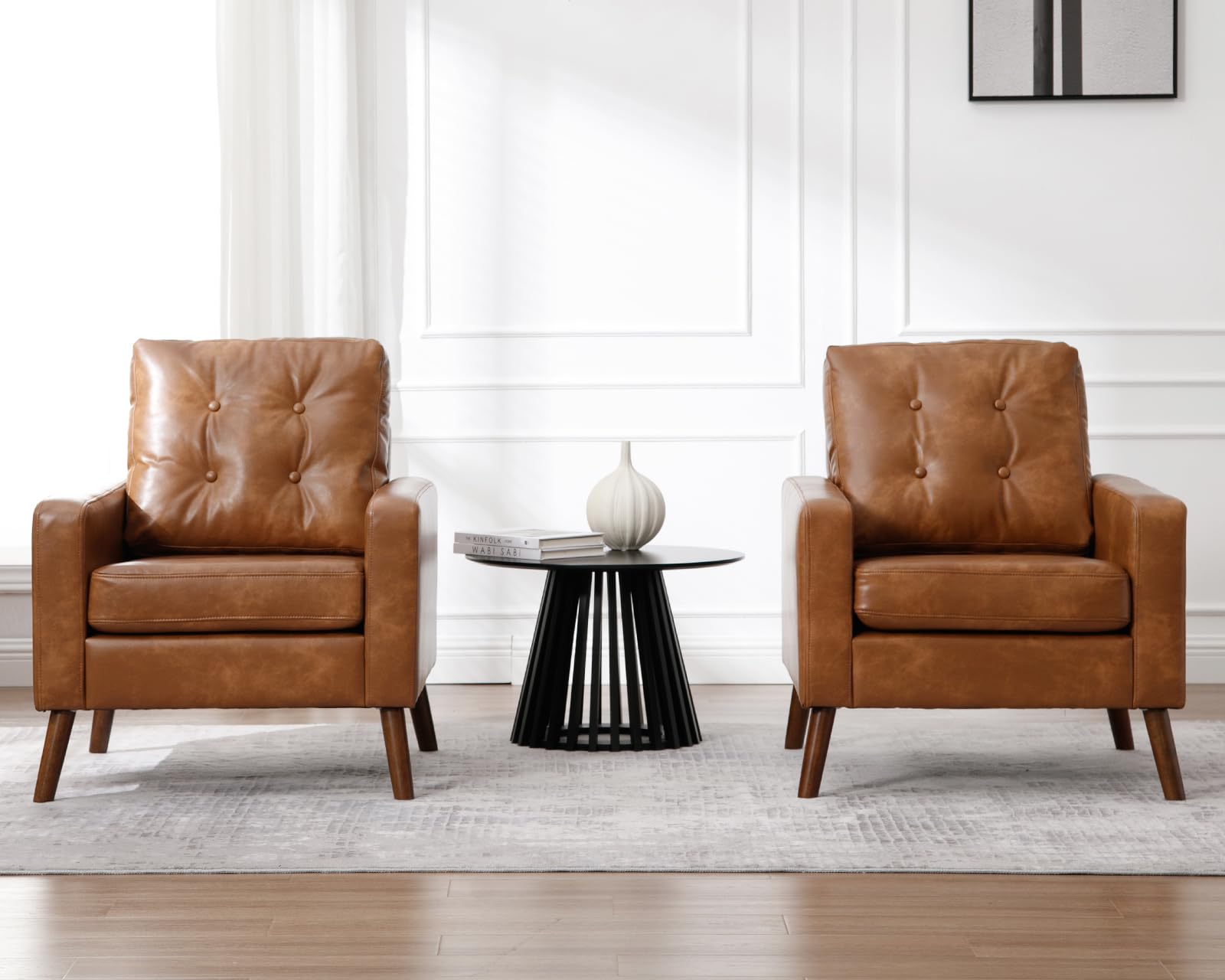 StoneCraft Arlo Tufted Accent Armchair – PU Leather