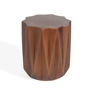 Light-Weight Concrete Outdoor Side Table, Modern Geometric Accent End Table