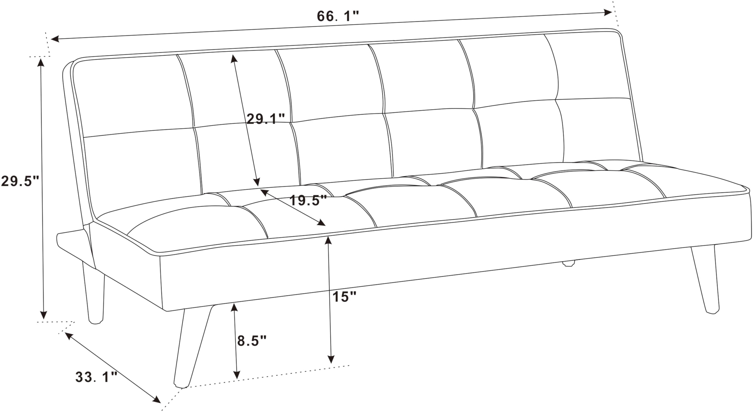 Futon Sofas, Gray