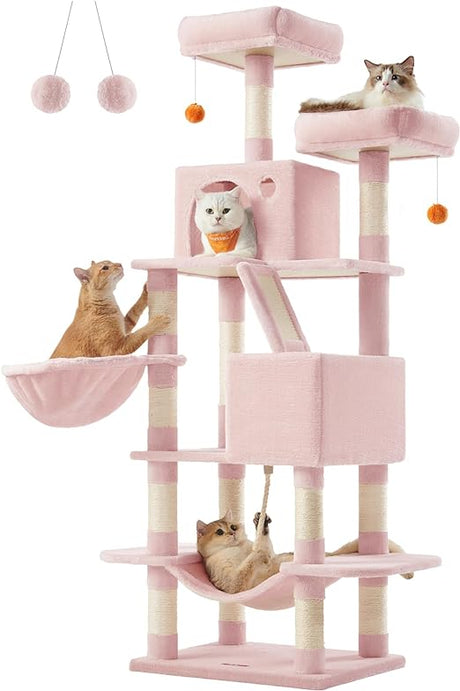 Large Cat Tower with 13 Scratching Posts 2 Perches