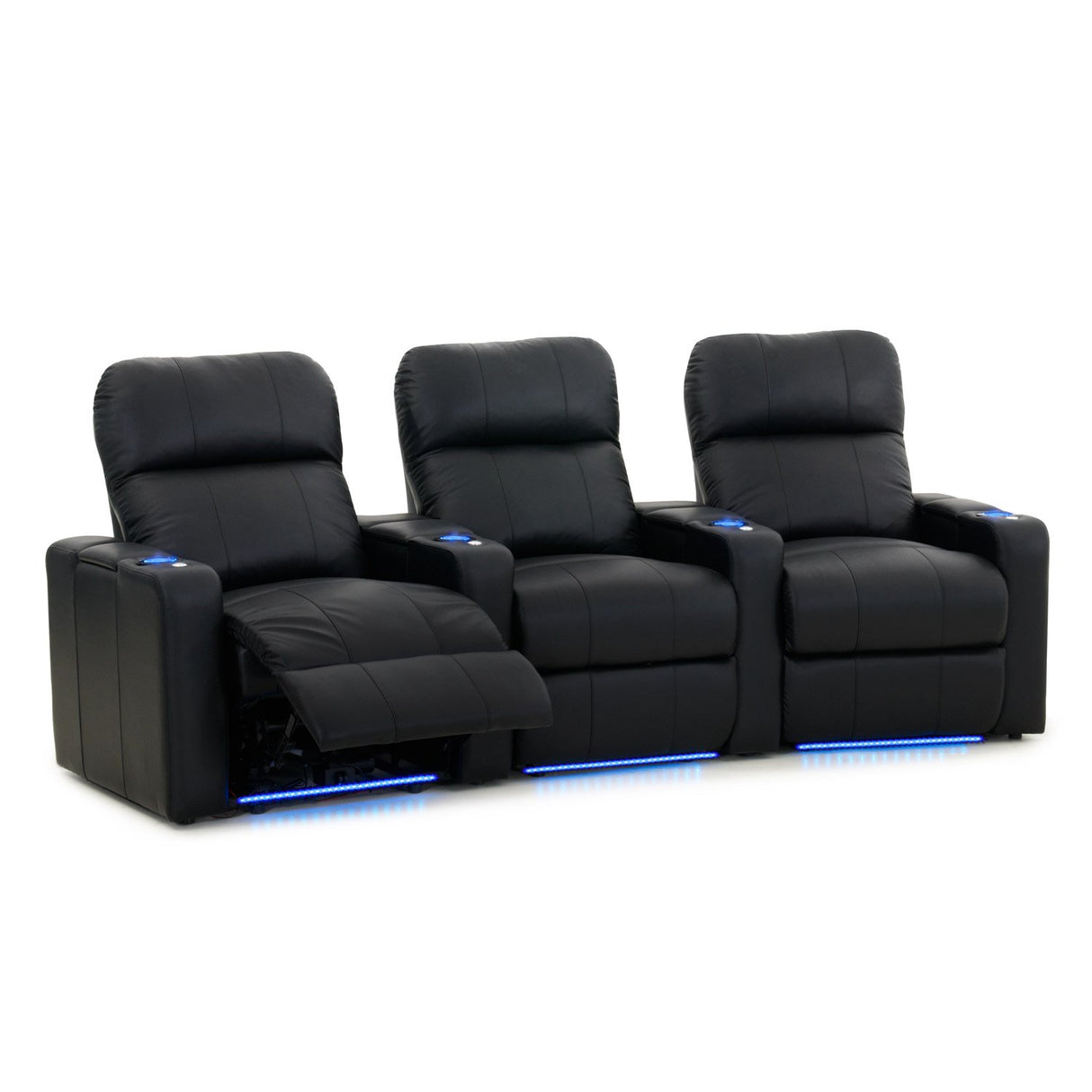 Turbo XL700 3 Seater Curved Bonded Leather Home Theater Seating