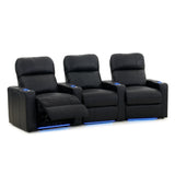 Turbo XL700 Row of 3 Seats, Curved Row in Black Leather