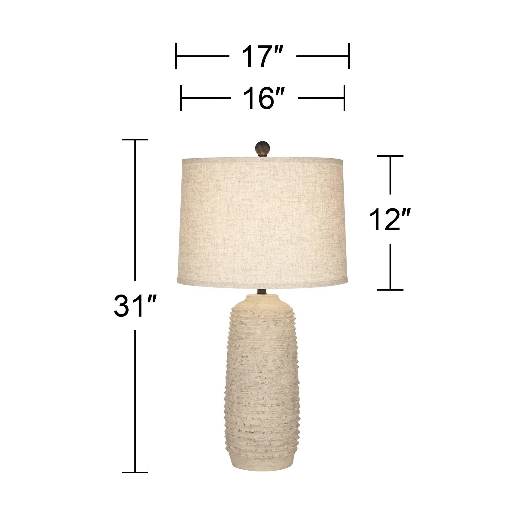 Mora 31" Coastal Farmhouse Table Lamp with Burlap Shade