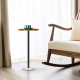 Small Side Table Outdoor Drink Table for Patio Round Pedestal Table Cocktail Table