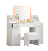 47.2'' Large Vanity with Folding Up Makeup Mirror,Makup Vanity with Makeup Organizer