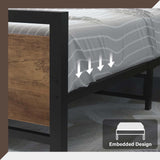 Frame, Platform Metal Bed with Headboard and Footboard, Mattress Foundation