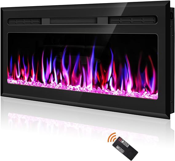 Wall Recessed and Wall Mounted Fireplace Heater