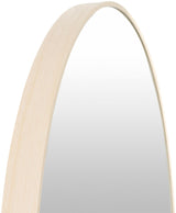 Ceraon Modern Round Accent Mirror, Brown